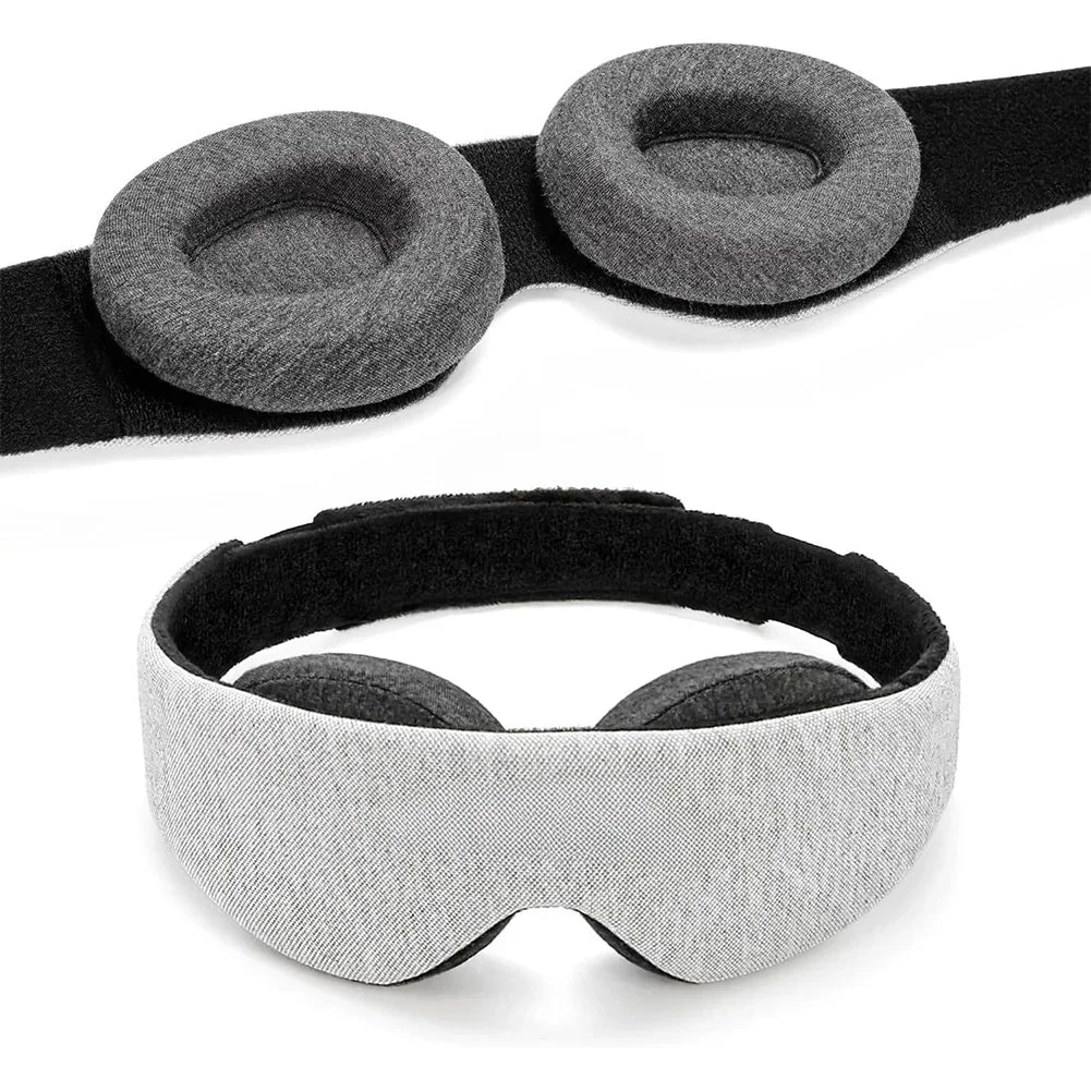 Masque de sommeil Nox — vue de face et coques 3D
